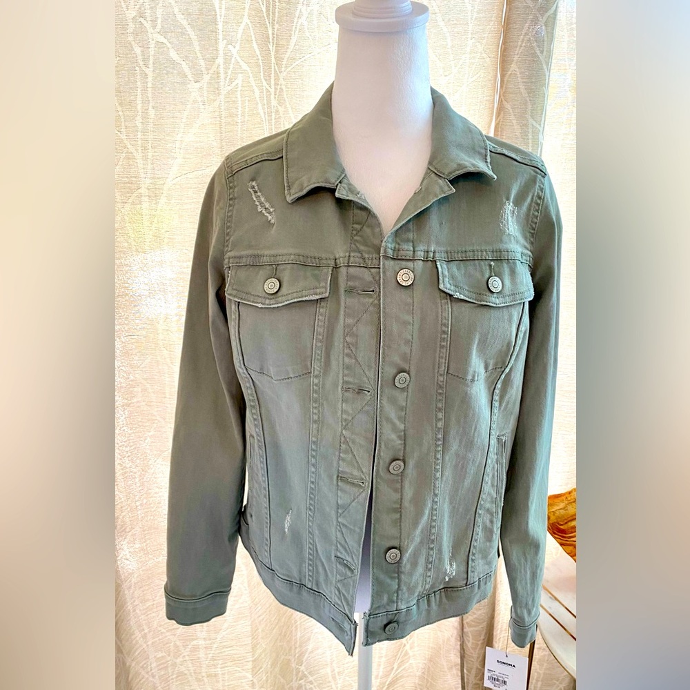 NEW w/tags Sonoma Goods for Life gray, frayed jacket. Size M